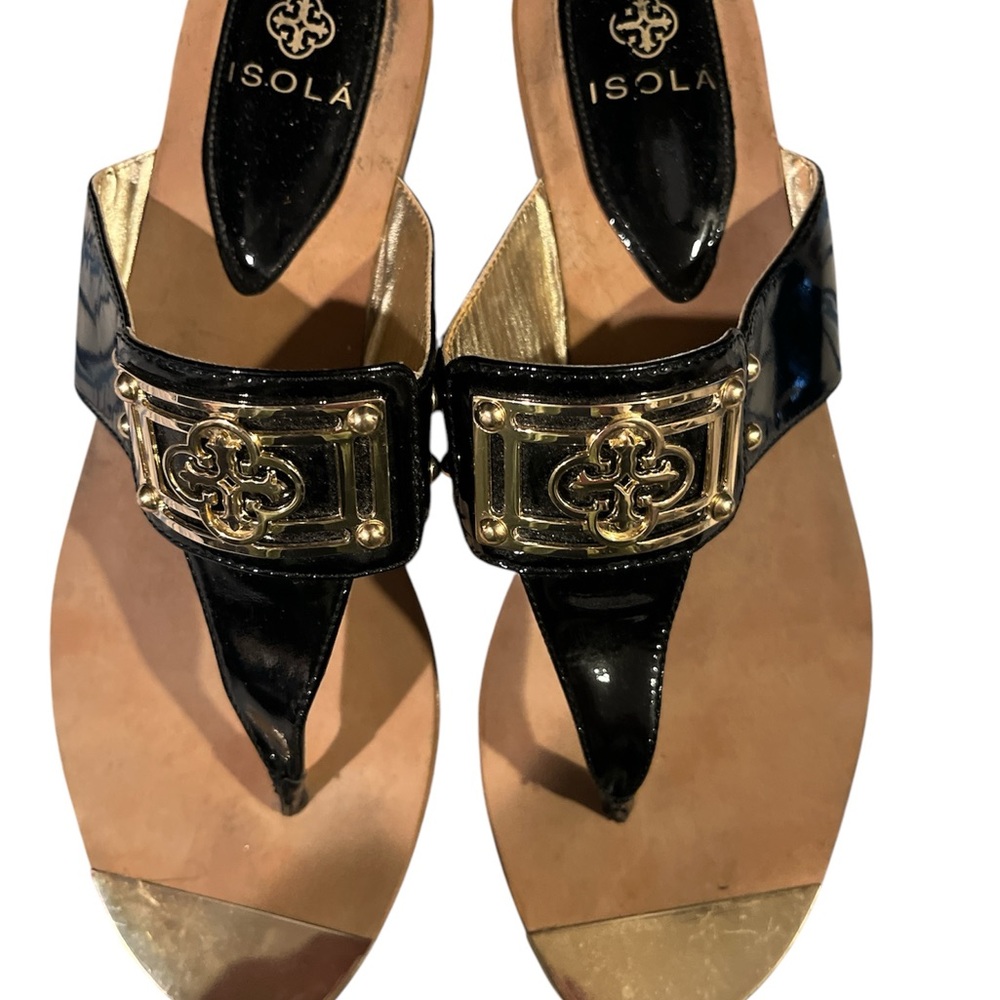 Isola Black and Gold Women's Sandals